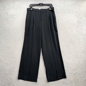 ModCloth Black Step Into My Office High Rise Wide Leg Straight Pants Size 12 NWT